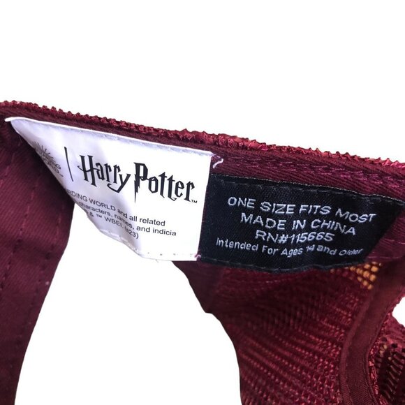 NWT Harry Potter Faded Maroon Patched Trucker Hat Cap Mesh Back Adjustable Strap - Picture 7 of 7